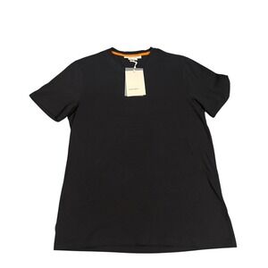 Icebreaker Mens Central Classic SS Tee Black Merino Wool Cotton Shirt S NEW